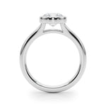 LUMEO Round Bezel Diamond Engagement Ring Side View in Platinum 