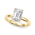 LUMEO Oval Hidden Halo Diamond Engagement Ring in Platinum in 18k Solid Yellow Gold 