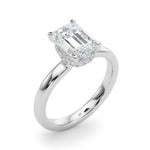 LUMEO Oval Hidden Halo Diamond Engagement Ring in Platinum 