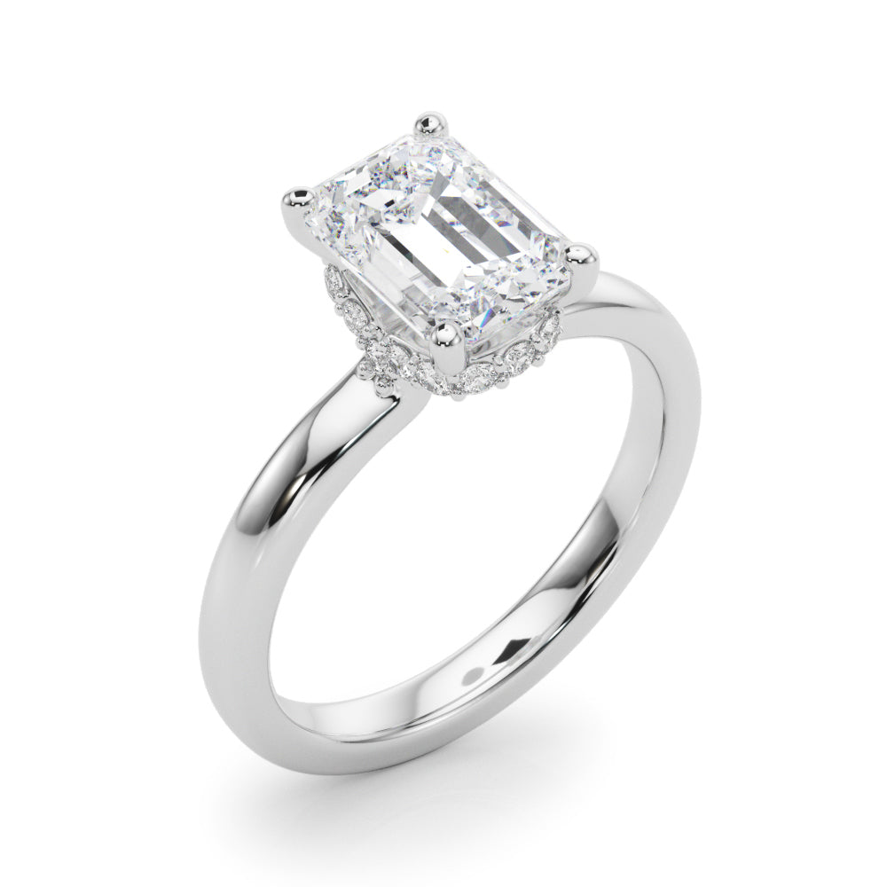 LUMEO Oval Hidden Halo Diamond Engagement Ring in Platinum 