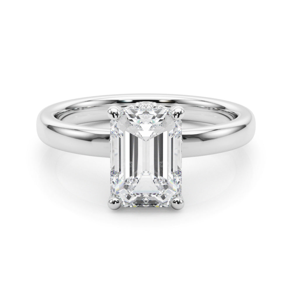 LUMEO Oval Hidden Halo Diamond Engagement Ring in Platinum 