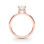 LUMEO Oval Hidden Halo Diamond Engagement Ring in Platinum in 18k Solid Rose Gold 