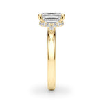 LUMEO Oval Hidden Halo Diamond Engagement Ring in Platinum in 18k Solid Yellow Gold 