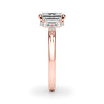 LUMEO Oval Hidden Halo Diamond Engagement Ring in Platinum in 18k Solid Rose Gold 