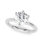LUMEO Round Solitaire Diamond Engagement Ring Front View in Platinum 