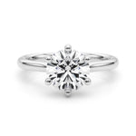 LUMEO Round Solitaire Diamond Engagement Ring Set in Platinum 