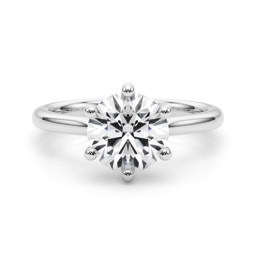 LUMEO Round Solitaire Diamond Engagement Ring Set in Platinum 