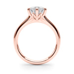 LUMEO Round Solitaire Diamond Engagement Ring Side View in 18k Solid Rose Gold 