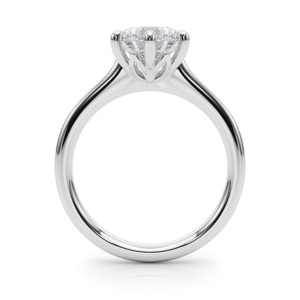 LUMEO Round Solitaire Diamond Engagement Ring Side View in Platinum 