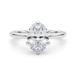 LUMEO Oval Solitaire Diamond Engagement Ring Set in Platinum 