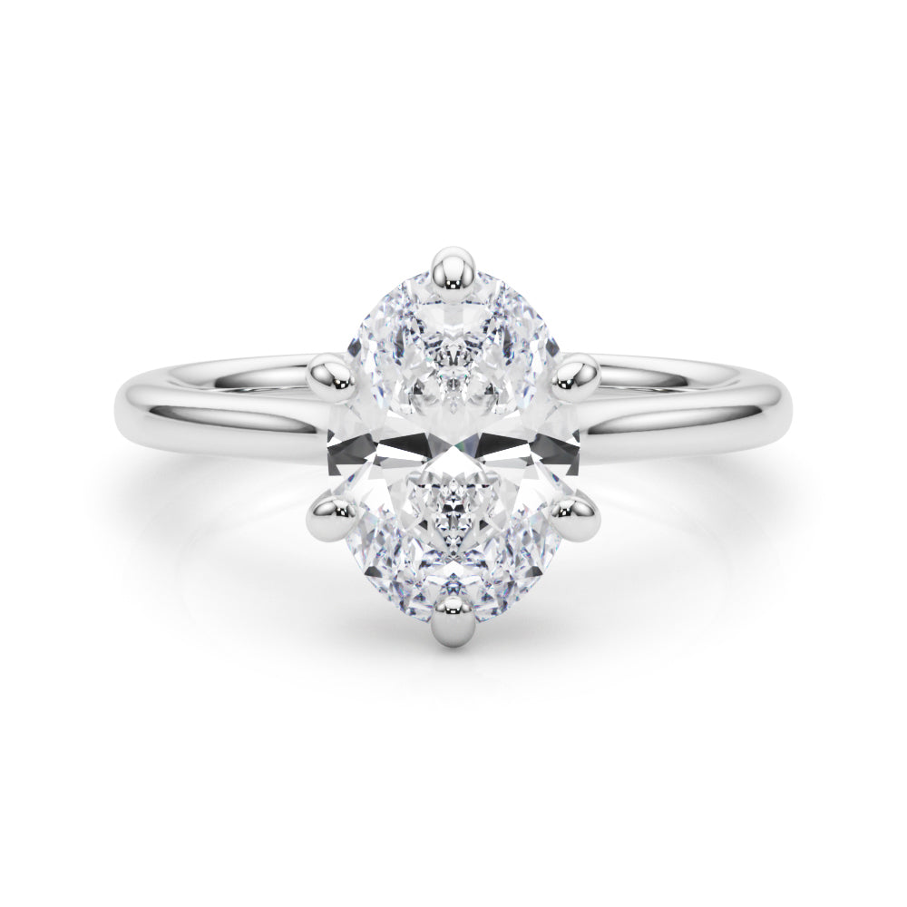 LUMEO Oval Solitaire Diamond Engagement Ring Set in Platinum 