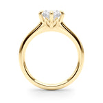 LUMEO Oval Solitaire Diamond Engagement Ring Side View in 18k Solid Yellow Gold 