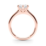 LUMEO Oval Solitaire Diamond Engagement Ring Side View in 18k Solid Rose Gold 