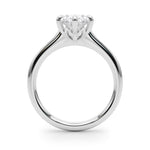 LUMEO Oval Solitaire Diamond Engagement Ring Side View in Platinum 