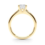 LUMEO Emerald Solitaire Diamond Engagement Ring Side View in 18k Solid Yellow Gold 