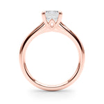 LUMEO Emerald Solitaire Diamond Engagement Ring Side View in 18k Solid Rose Gold 