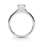 LUMEO Emerald Solitaire Diamond Engagement Ring Side View in Platinum 