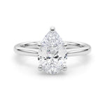 LUMEO Pear Solitaire Diamond Engagement Ring Set in Platinum 
