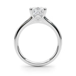 LUMEO Pear Solitaire Diamond Engagement Ring Side View in Platinum 