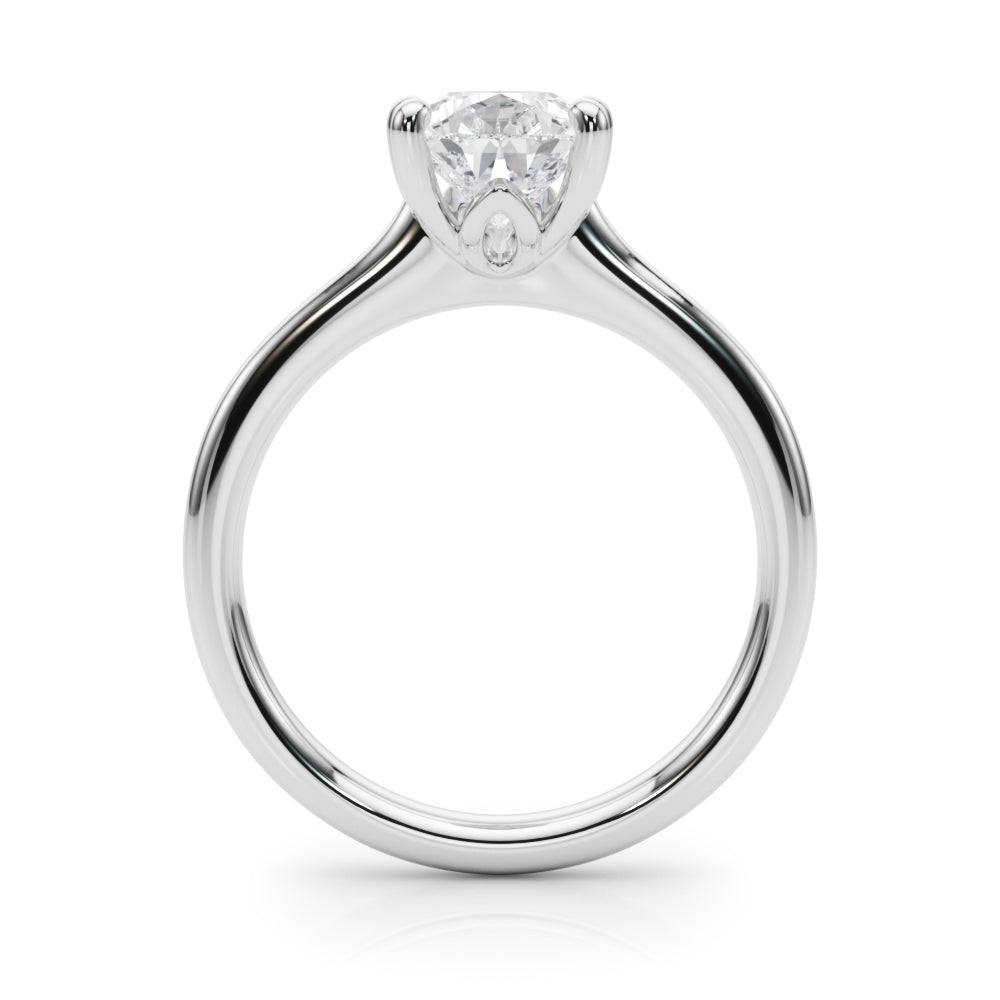 LUMEO Pear Solitaire Diamond Engagement Ring Side View in Platinum 