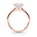 LUMEO Princess Solitaire Diamond Engagement Ring Side View in 18k Solid Rose Gold 