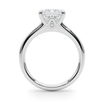 LUMEO Princess Solitaire Diamond Engagement Ring Side View in Platinum 