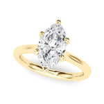 LUMEO Marquise Solitaire Diamond Engagement Ring Front View in 18k Solid Yellow Gold 