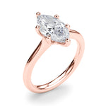 LUMEO Marquise Solitaire Diamond Engagement Ring Angle View in 18k Solid Rose Gold 