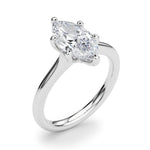 LUMEO Marquise Solitaire Diamond Engagement Ring Angle View in Platinum 
