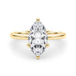 LUMEO Marquise Solitaire Diamond Engagement Ring Set in 18k Solid Yellow Gold 