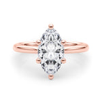 LUMEO Marquise Solitaire Diamond Engagement Ring Set in 18k Solid Rose Gold 
