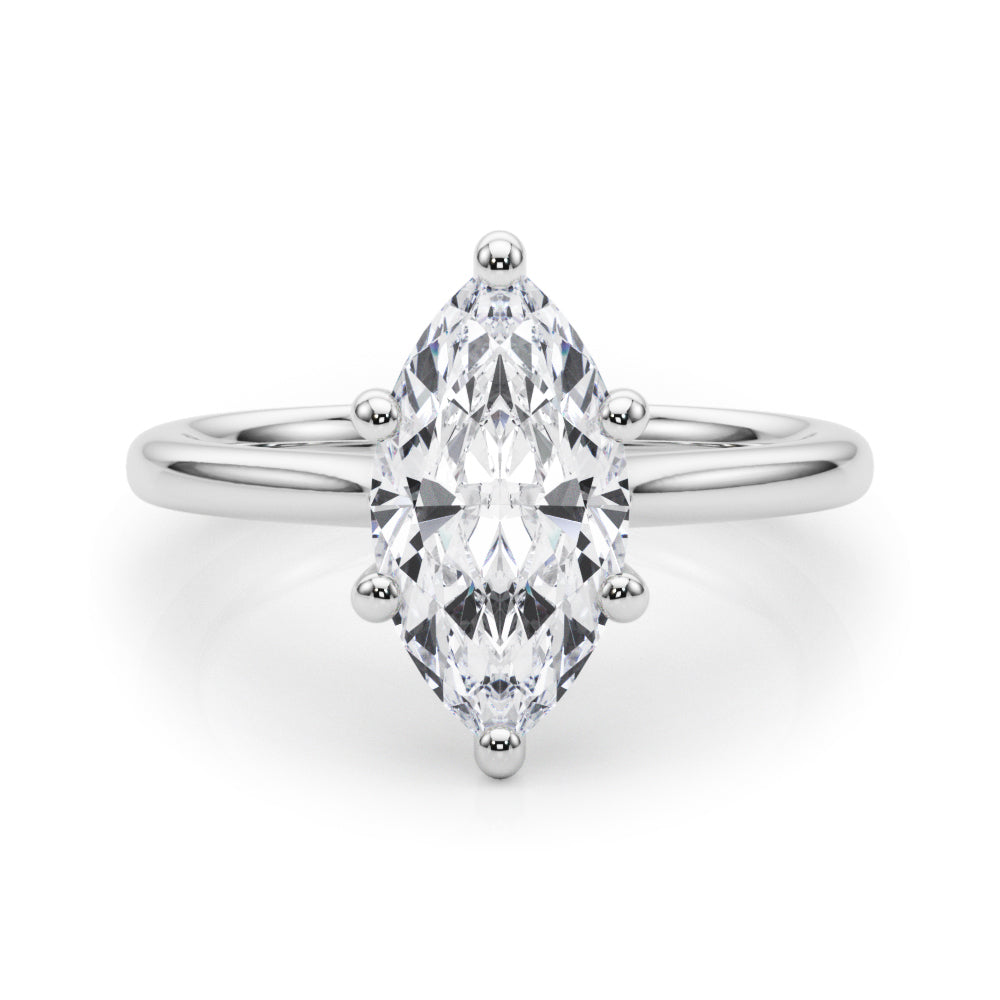 LUMEO Marquise Solitaire Diamond Engagement Ring Set in Platinum 