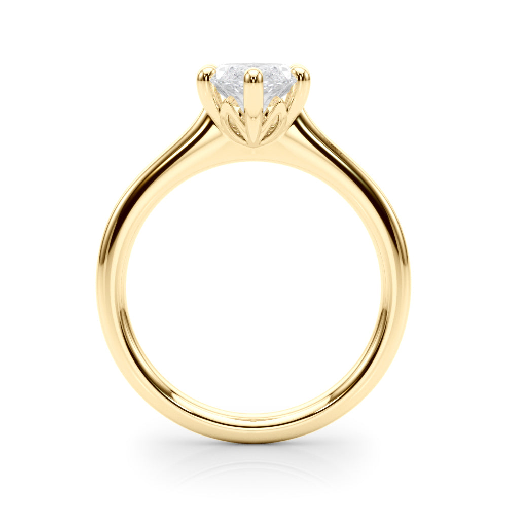 LUMEO Marquise Solitaire Diamond Engagement Ring Side View in 18k Solid Yellow Gold 