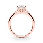 LUMEO Marquise Solitaire Diamond Engagement Ring Side View in 18k Solid Rose Gold 