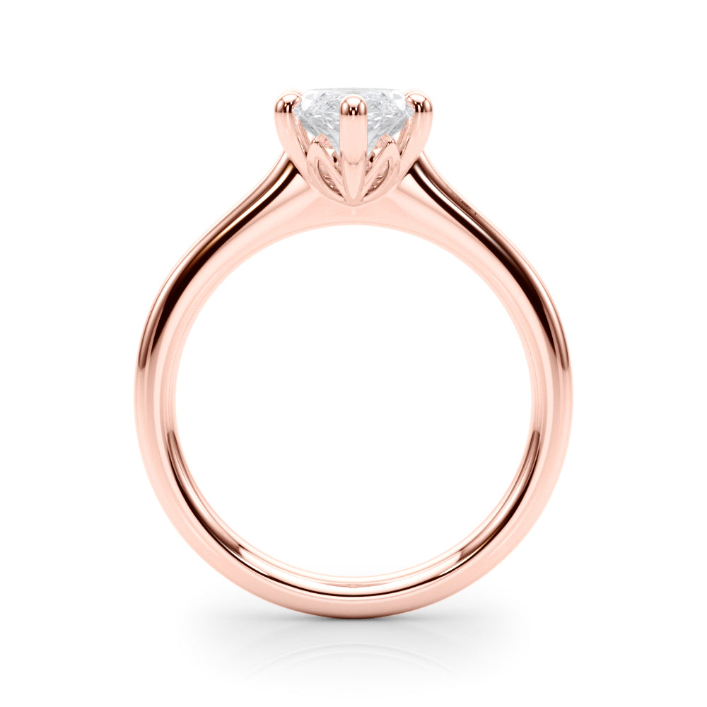 LUMEO Marquise Solitaire Diamond Engagement Ring Side View in 18k Solid Rose Gold 