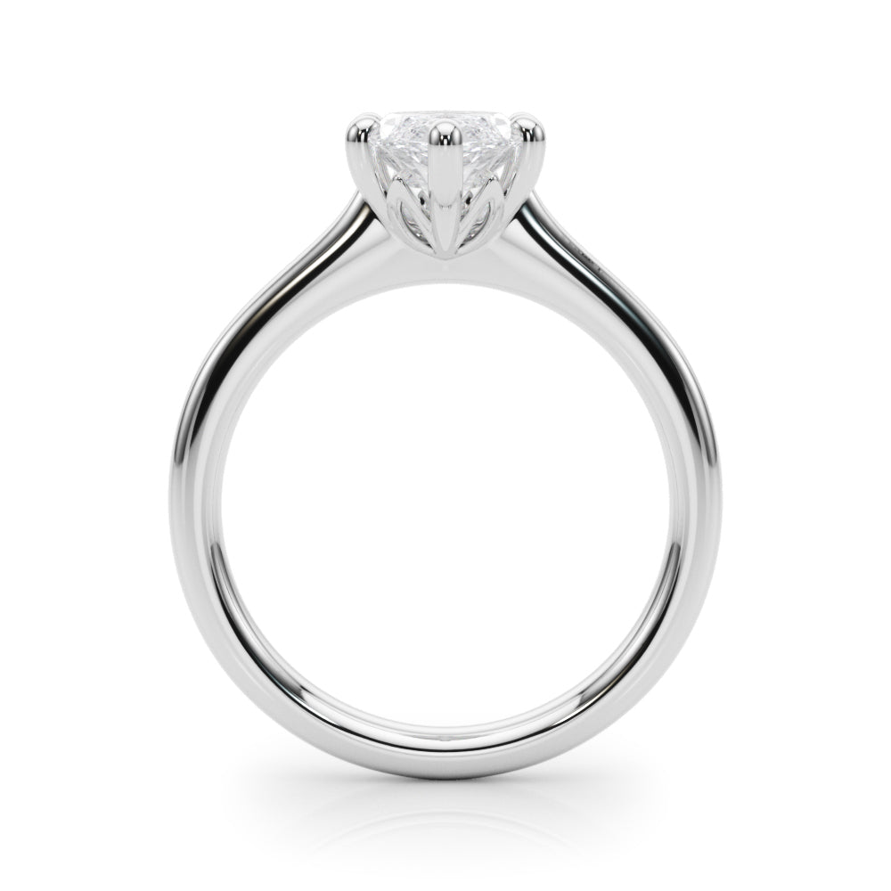 LUMEO Marquise Solitaire Diamond Engagement Ring Side View in Platinum 