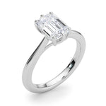 LUMEO Emerald Solitaire Diamond Engagement Ring Angle View in Platinum 