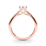 LUMEO Emerald Solitaire Diamond Engagement Ring Side View in 18k Solid Rose Gold 