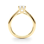 LUMEO Emerald Solitaire Diamond Engagement Ring Side View in 18k Solid Yellow Gold 
