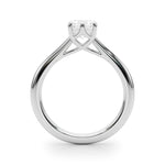 LUMEO Emerald Solitaire Diamond Engagement Ring Side View in Platinum 