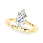 LUMEO Marquise Solitaire Diamond Engagement Ring Front View in 18k Solid Yellow Gold 