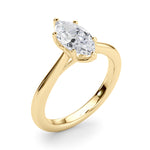 LUMEO Marquise Solitaire Diamond Engagement Ring Angle View in 18k Solid Yellow Gold 