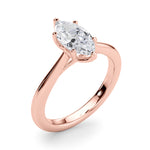 LUMEO Marquise Solitaire Diamond Engagement Ring Angle View in 18k Solid Rose Gold 