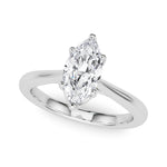 LUMEO Marquise Solitaire Diamond Engagement Ring Front View in Platinum 