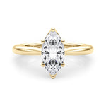 LUMEO Marquise Solitaire Diamond Engagement Ring Set in 18k Solid Yellow Gold 