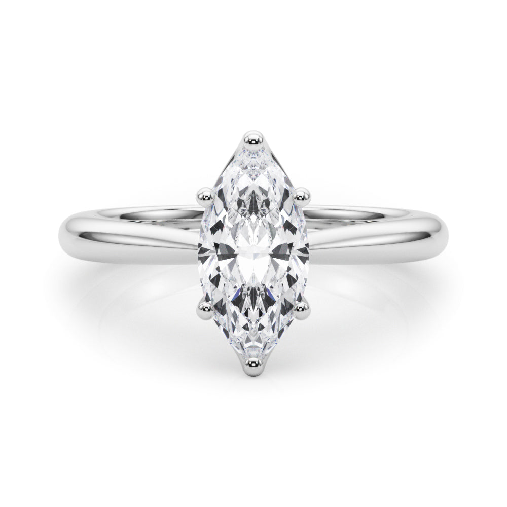 LUMEO Marquise Solitaire Diamond Engagement Ring Set in Platinum 