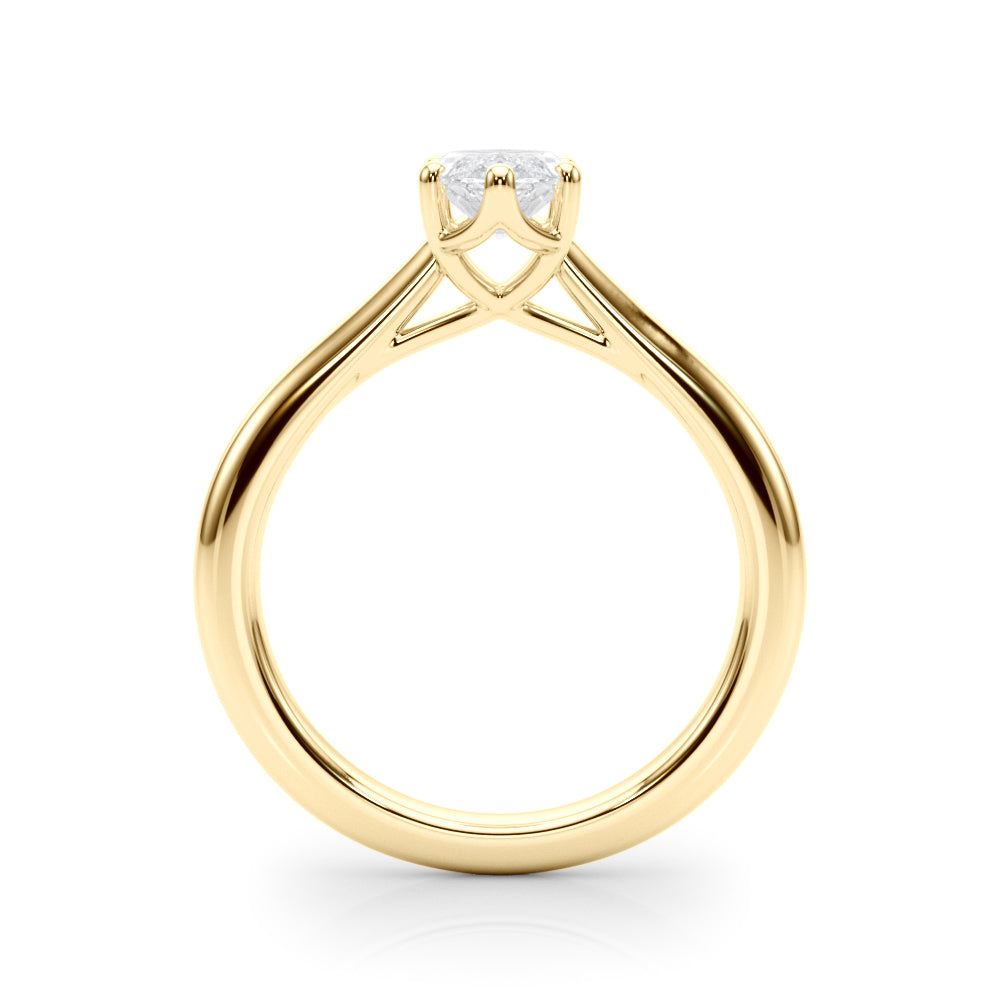 LUMEO Marquise Solitaire Diamond Engagement Ring Side View in 18k Solid Yellow Gold 