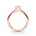 LUMEO Marquise Solitaire Diamond Engagement Ring Side View in 18k Solid Rose Gold 