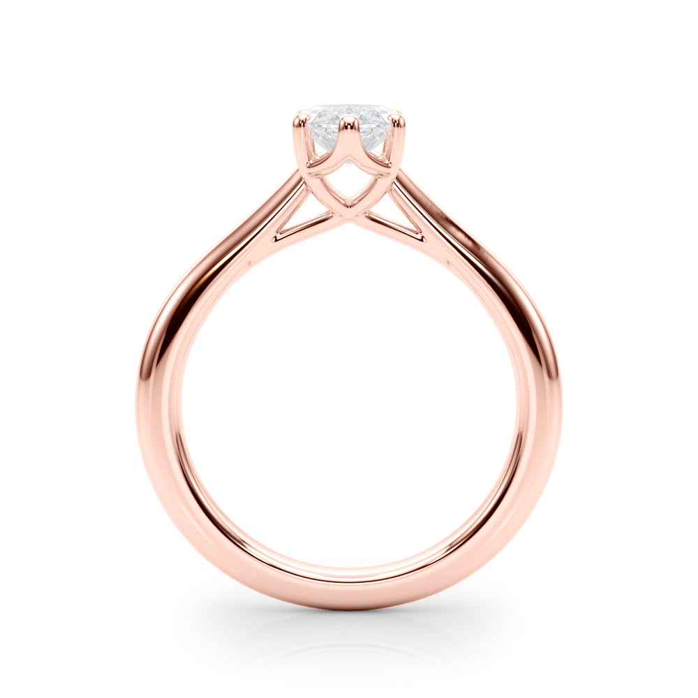 LUMEO Marquise Solitaire Diamond Engagement Ring Side View in 18k Solid Rose Gold 