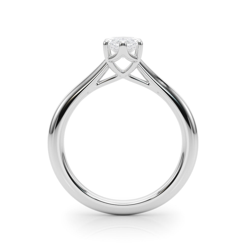 LUMEO Marquise Solitaire Diamond Engagement Ring Side View in Platinum 